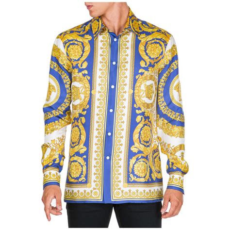 long sleeve mens versace|Versace long sleeve shirt men.